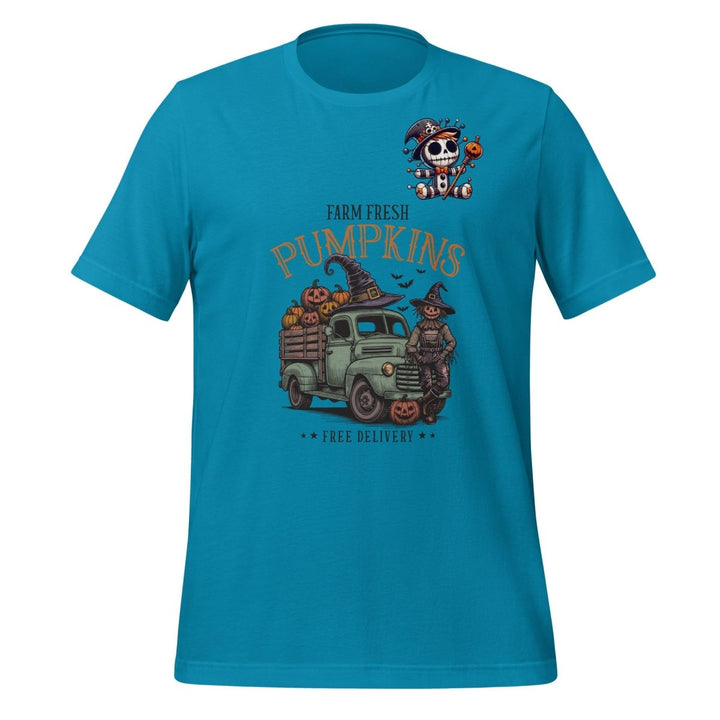 Farm Fresh Pumpkins Graphic Tee - Aqua - S - ArtyKoala
