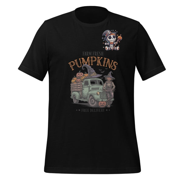 Farm Fresh Pumpkins Graphic Tee - Black - S - ArtyKoala