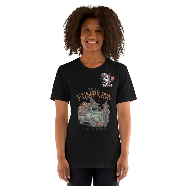 Farm Fresh Pumpkins Graphic Tee - Black - S - ArtyKoala