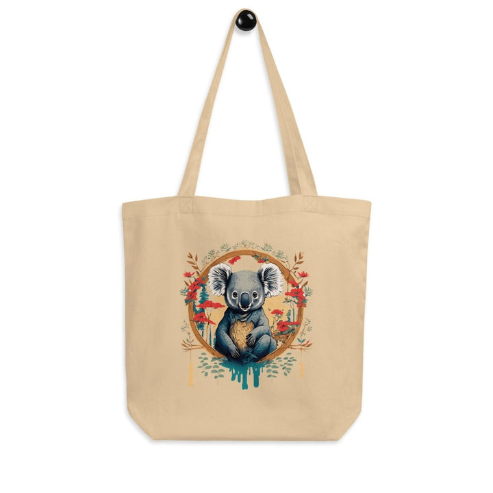 Floral Koala Eco Custom Tote Bag - Oyster - ArtyKoala