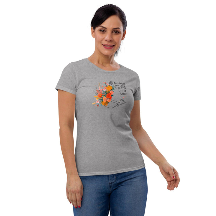 Flower world Woman short sleeve t-shirt - Heather Grey / S - ArtyKoala