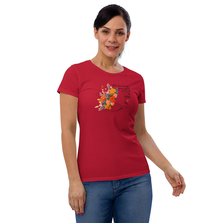 Flower world Woman short sleeve t-shirt - True Red / S - ArtyKoala