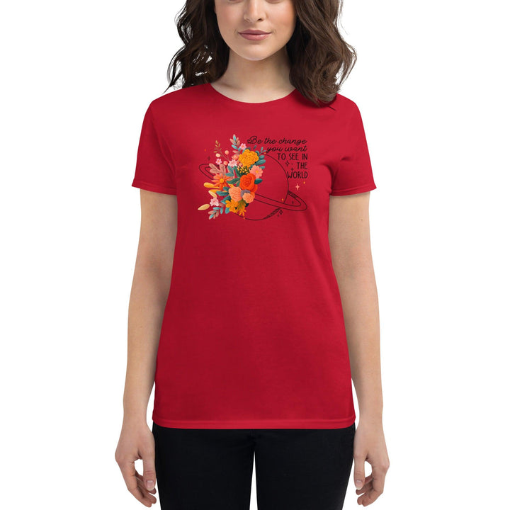 Flower world Woman short sleeve t-shirt - True Red / M - ArtyKoala