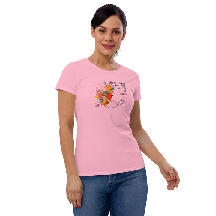 Flower world Woman short sleeve t-shirt - Charity Pink / S - ArtyKoala