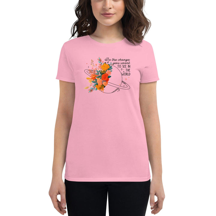 Flower world Woman short sleeve t-shirt - Charity Pink / M - ArtyKoala