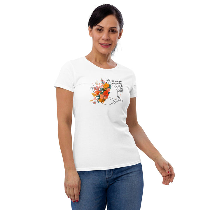 Flower world Woman short sleeve t-shirt - White / S - ArtyKoala