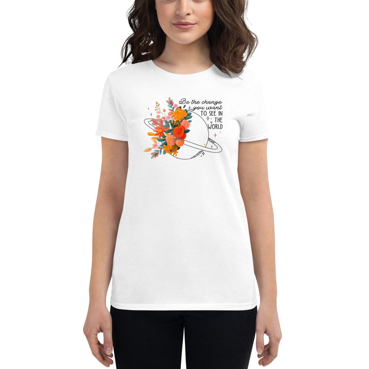 Flower world Woman short sleeve t-shirt - White / M - ArtyKoala