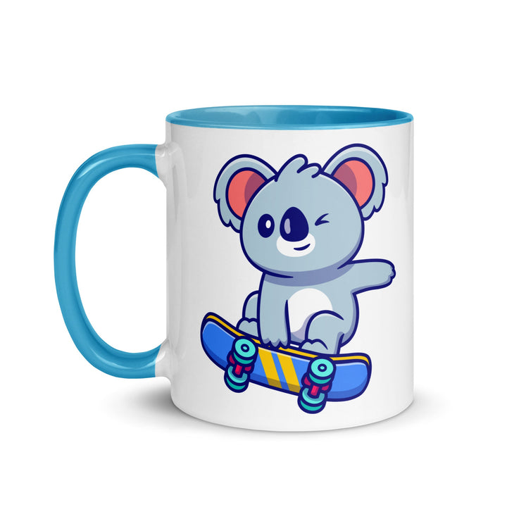 Flying Skateboard Koala Mug with Color Inside - ArtyKoala