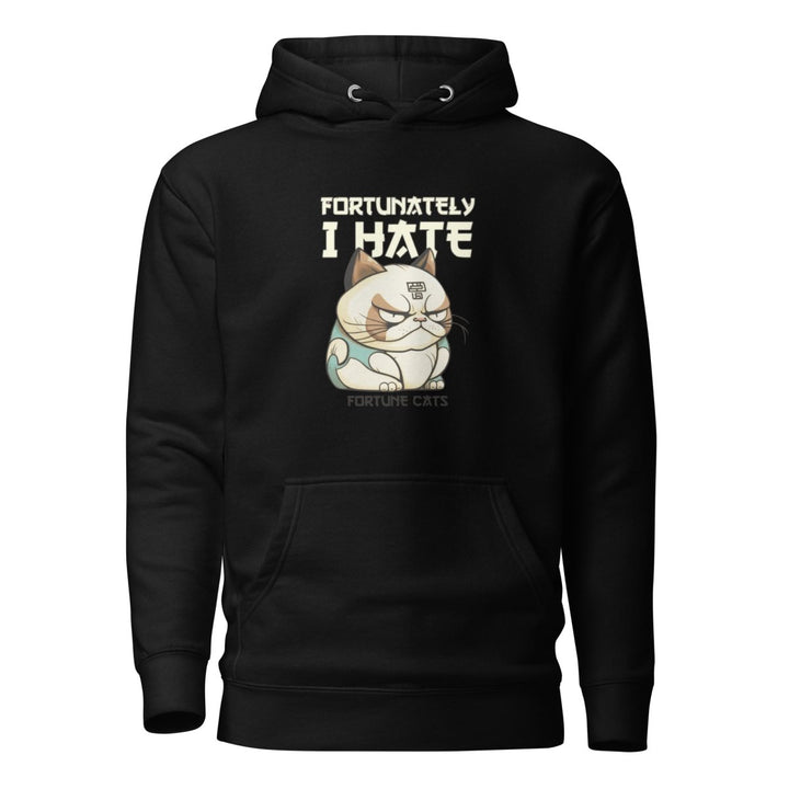 Fortunately I Hate Graphic Hoodie - Black - S - ArtyKoala