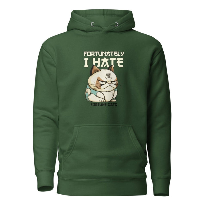 Fortunately I Hate Graphic Hoodie - Forest Green - S - ArtyKoala