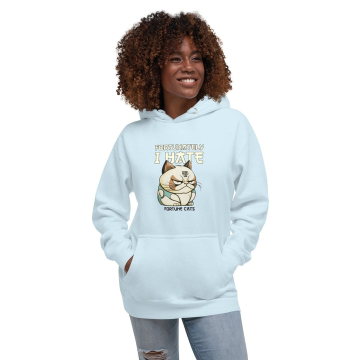 Fortunately I Hate Graphic Hoodie - Sky Blue - S - ArtyKoala