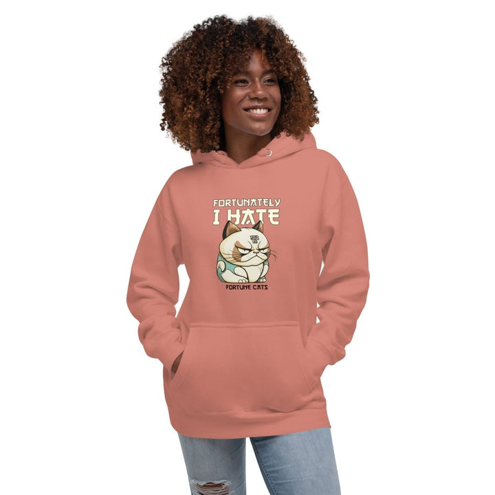 Fortunately I Hate Graphic Hoodie - Dusty Rose - S - ArtyKoala