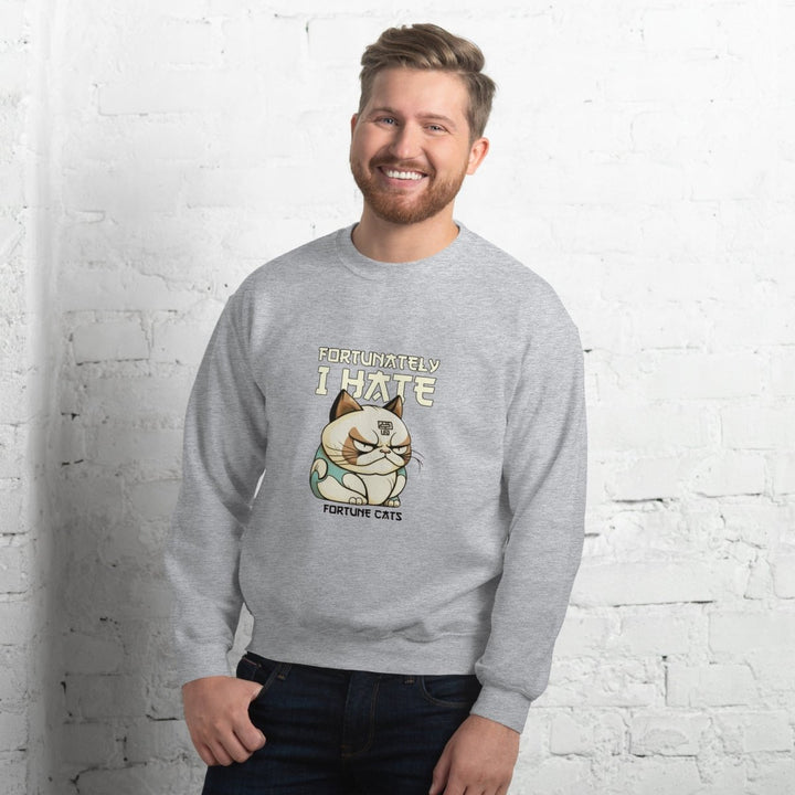Fortunately I Hate Graphic Sweatshirt - Sport Grey - S - ArtyKoala