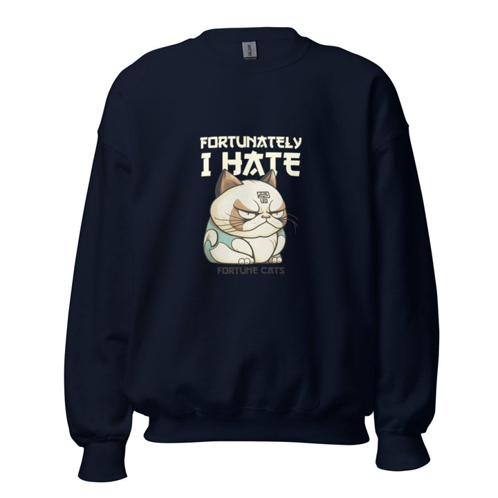 Fortunately I Hate Graphic Sweatshirt - Navy - S - ArtyKoala