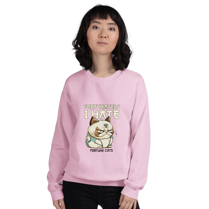 Fortunately I Hate Graphic Sweatshirt - Light Pink - S - ArtyKoala
