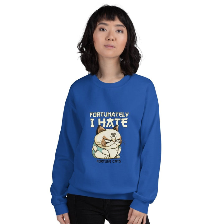Fortunately I Hate Graphic Sweatshirt - Royal - S - ArtyKoala