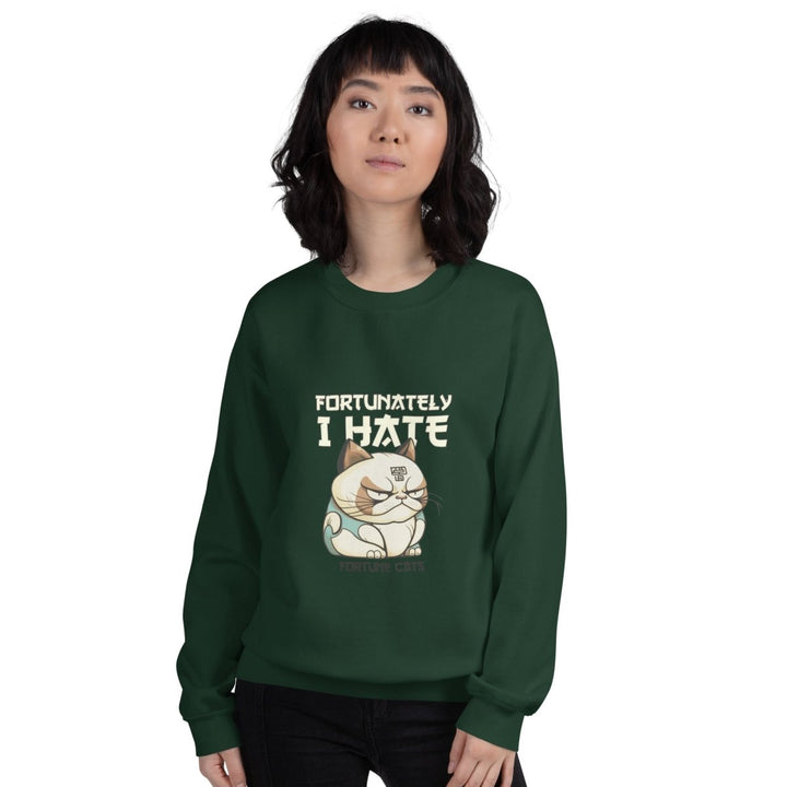 Fortunately I Hate Graphic Sweatshirt - Red - S - ArtyKoala