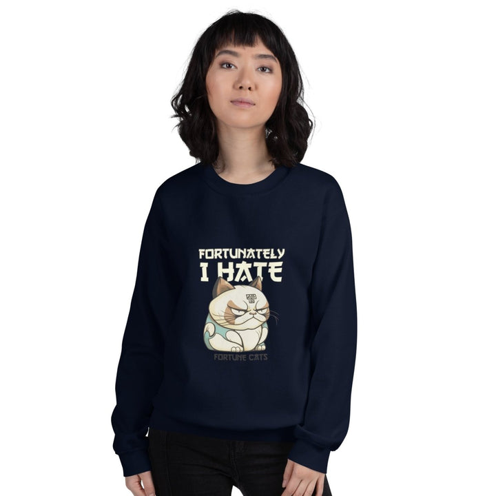 Fortunately I Hate Graphic Sweatshirt - Forest Green - S - ArtyKoala