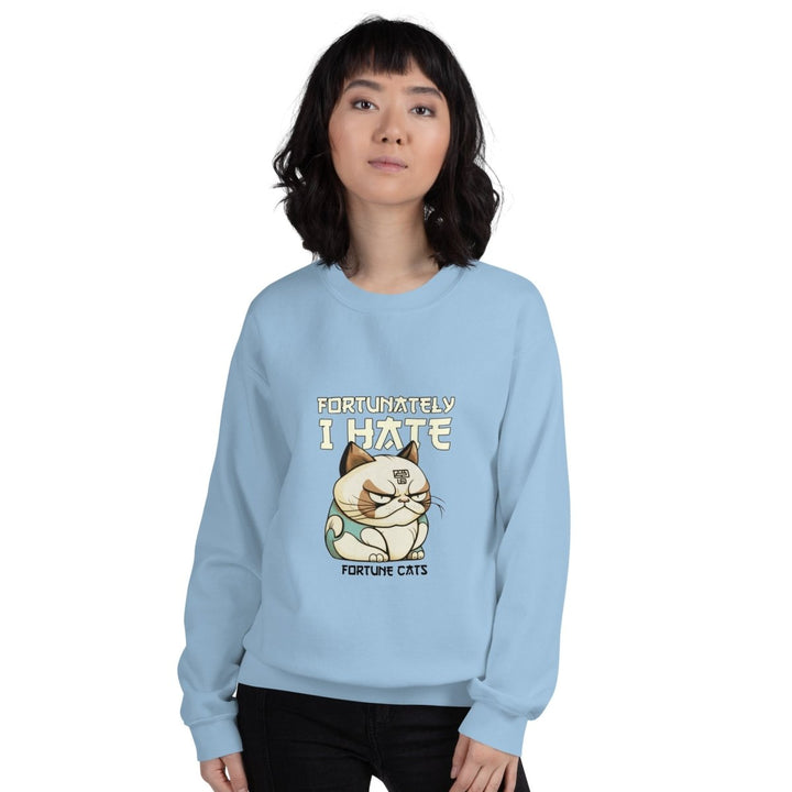 Fortunately I Hate Graphic Sweatshirt - Light Blue - S - ArtyKoala