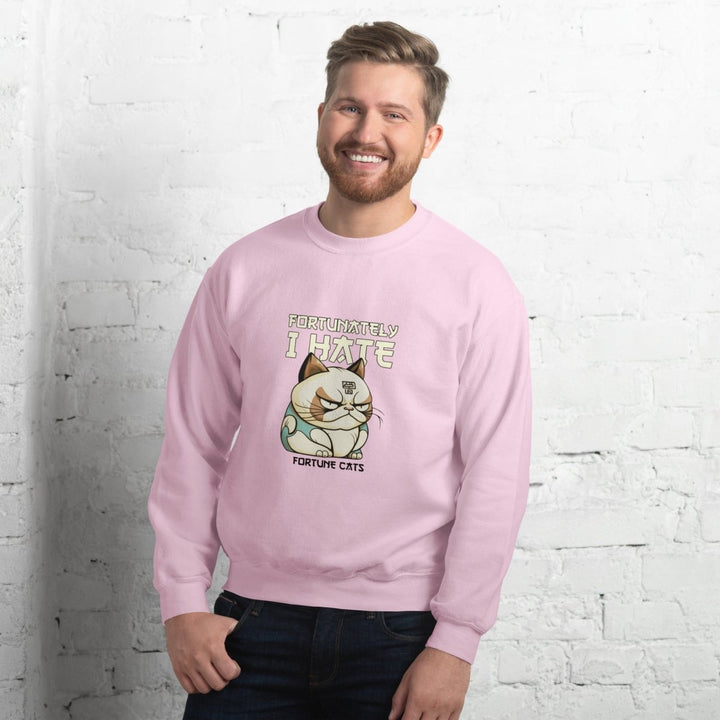 Fortunately I Hate Graphic Sweatshirt - Light Pink - S - ArtyKoala