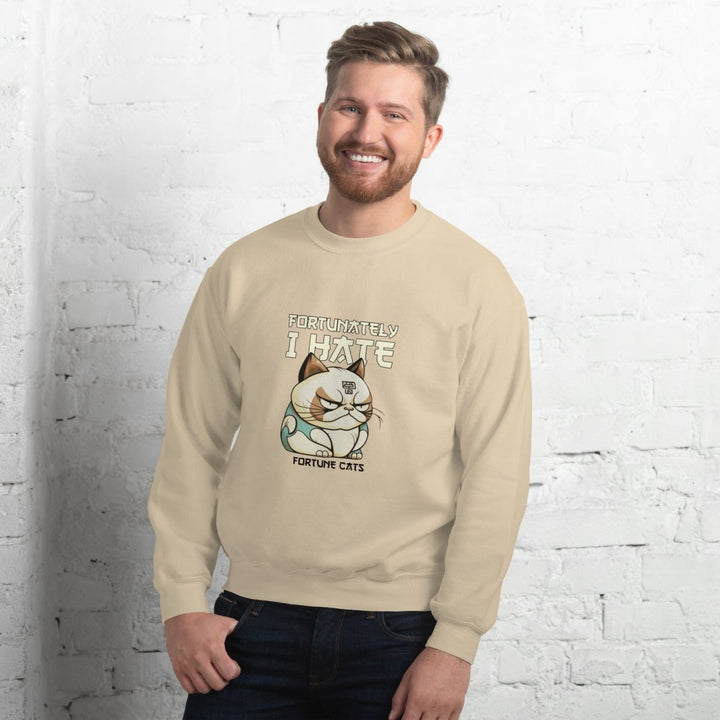 Fortunately I Hate Graphic Sweatshirt - Sand - S - ArtyKoala