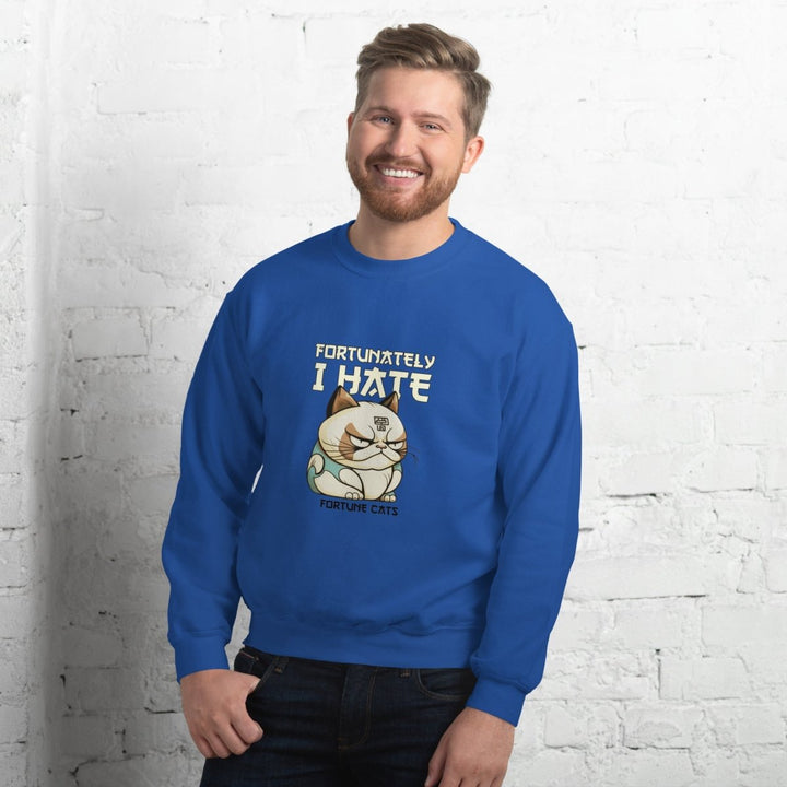 Fortunately I Hate Graphic Sweatshirt - Royal - S - ArtyKoala