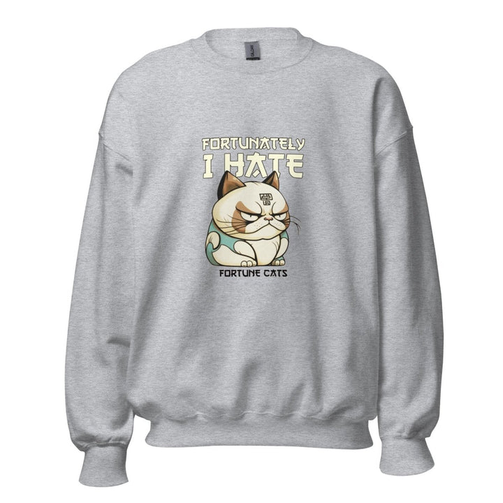 Fortunately I Hate Graphic Sweatshirt - Sport Grey - S - ArtyKoala