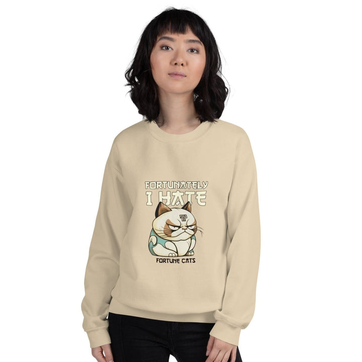 Fortunately I Hate Graphic Sweatshirt - Sand - S - ArtyKoala