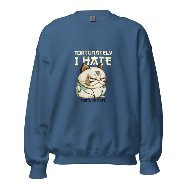 Fortunately I Hate Graphic Sweatshirt - Indigo Blue - S - ArtyKoala