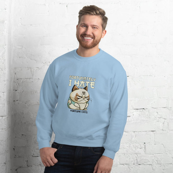 Fortunately I Hate Graphic Sweatshirt - Light Blue - S - ArtyKoala