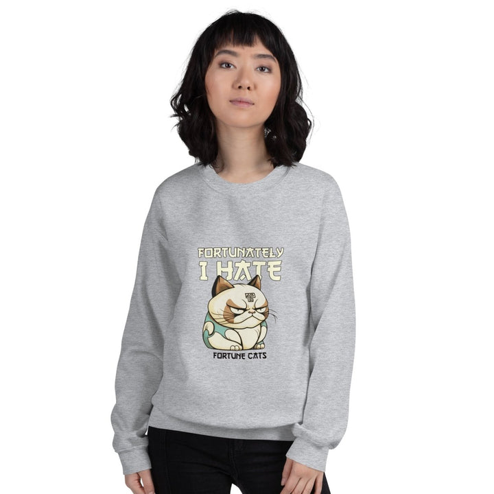 Fortunately I Hate Graphic Sweatshirt - Sport Grey - S - ArtyKoala