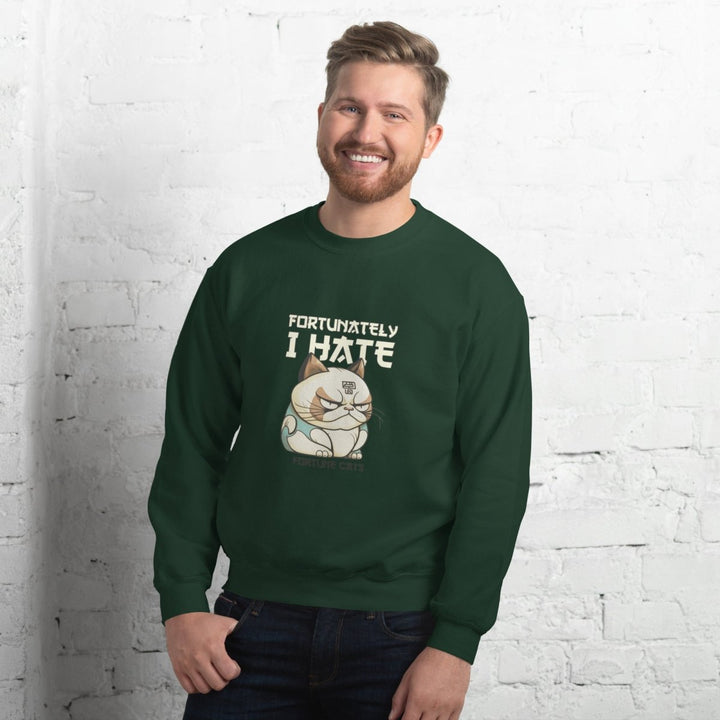 Fortunately I Hate Graphic Sweatshirt - Red - S - ArtyKoala