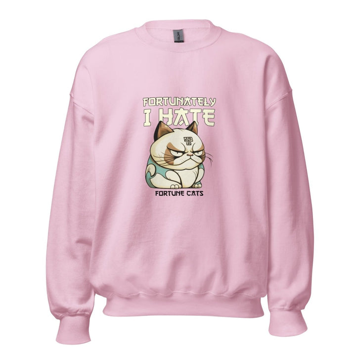Fortunately I Hate Graphic Sweatshirt - Light Pink - S - ArtyKoala