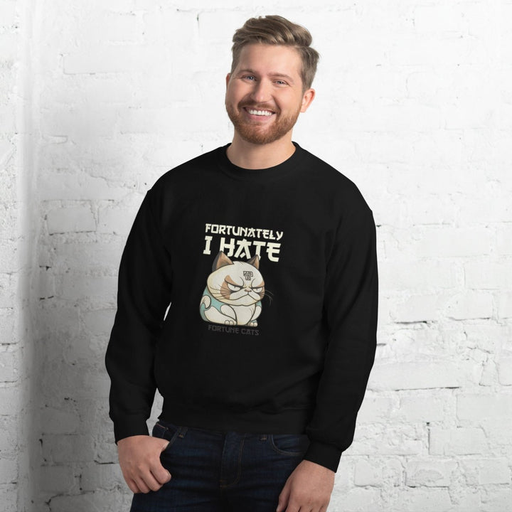 Fortunately I Hate Graphic Sweatshirt - Navy - S - ArtyKoala
