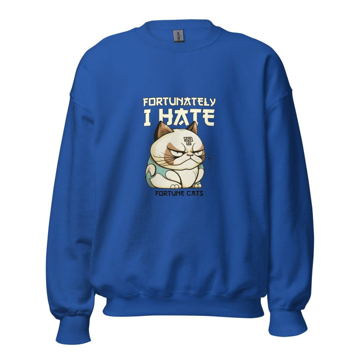 Fortunately I Hate Graphic Sweatshirt - Royal - S - ArtyKoala