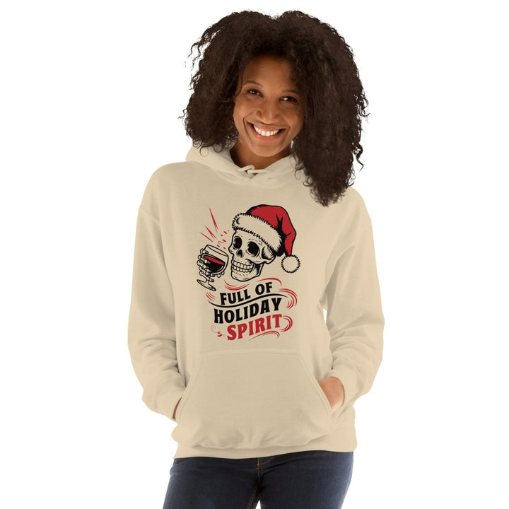 Full Of Holiday Spirit Graphic Hoodie - Sand - S - ArtyKoala
