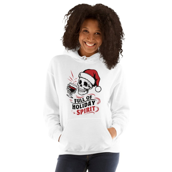 Full Of Holiday Spirit Graphic Hoodie - White - S - ArtyKoala