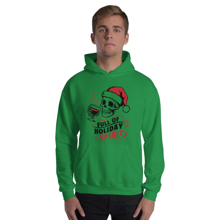 Full Of Holiday Spirit Graphic Hoodie - Irish Green - S - ArtyKoala