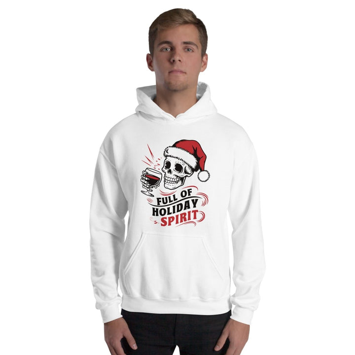 Full Of Holiday Spirit Graphic Hoodie - White - S - ArtyKoala