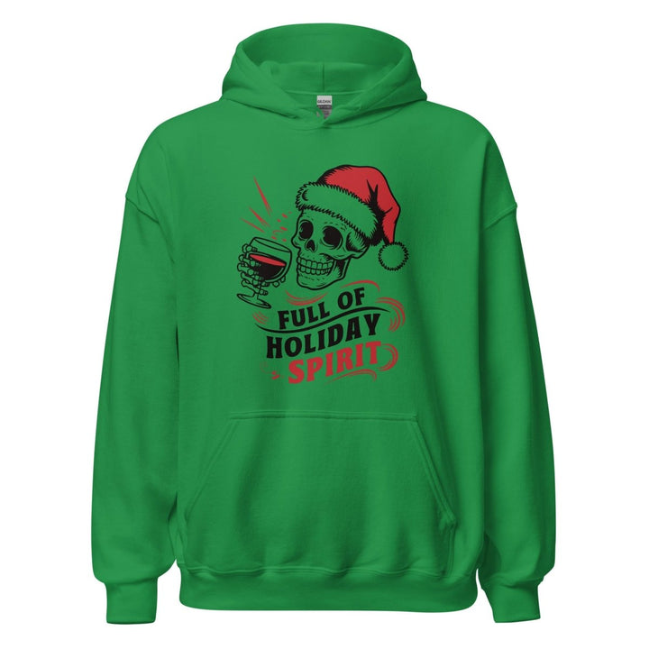 Full Of Holiday Spirit Graphic Hoodie - Irish Green - S - ArtyKoala