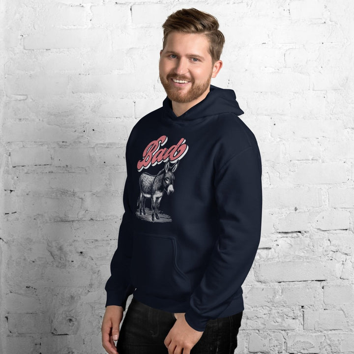 Funny Bad Ass Donkey Graphic Hoodie - Navy - S - ArtyKoala