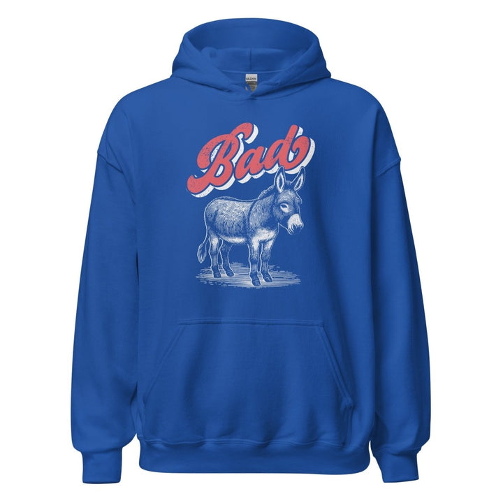 Funny Bad Ass Donkey Graphic Hoodie - Royal - S - ArtyKoala