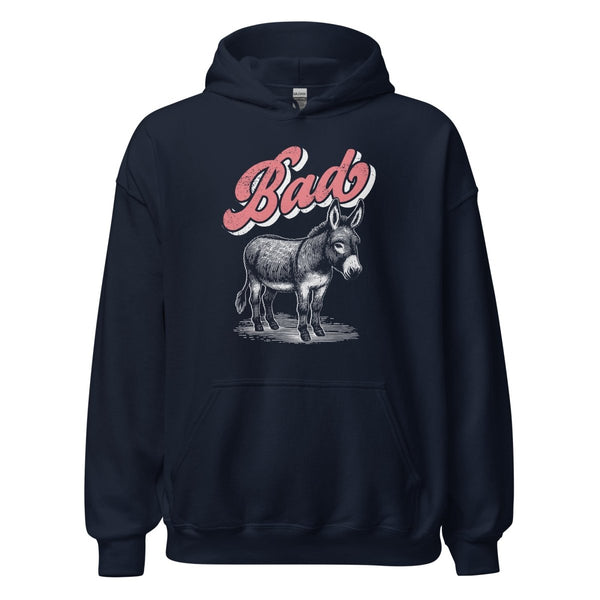 Funny Bad Ass Donkey Graphic Hoodie - Navy - S - ArtyKoala
