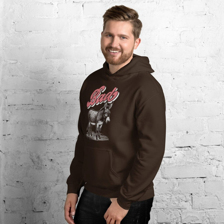 Funny Bad Ass Donkey Graphic Hoodie - Dark Chocolate - S - ArtyKoala