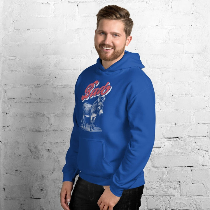 Funny Bad Ass Donkey Graphic Hoodie - Royal - S - ArtyKoala