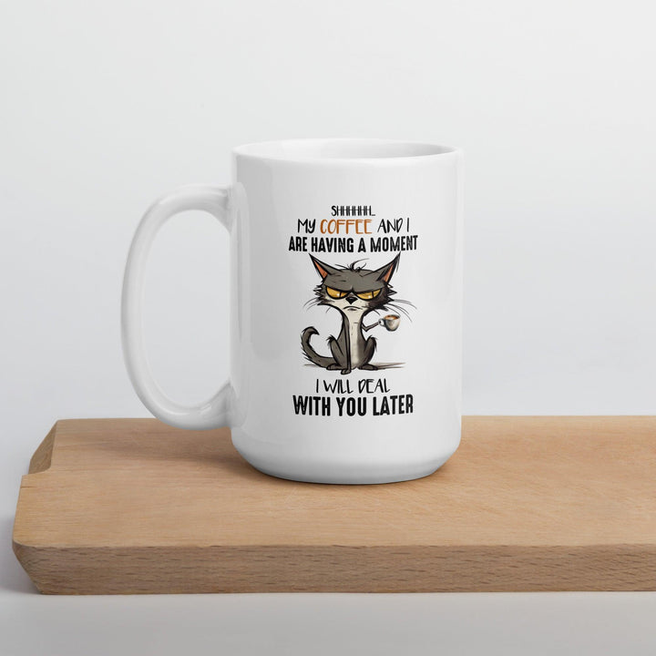 Funy Cat White glossy mug - ArtyKoala