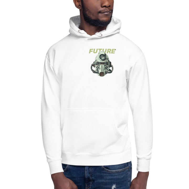 Future Surveiliance Man Graphic Hoodie - White - S - ArtyKoala