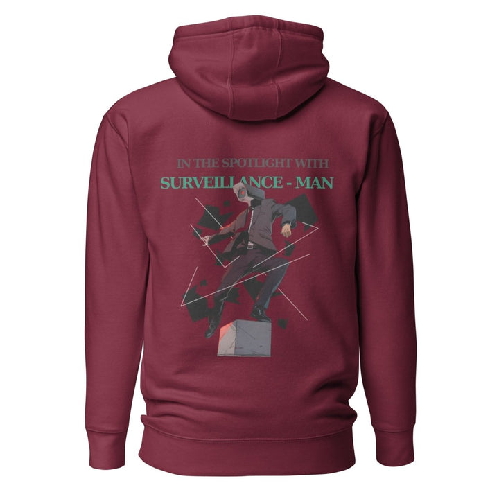 Future Surveiliance Man Graphic Hoodie - Maroon - S - ArtyKoala