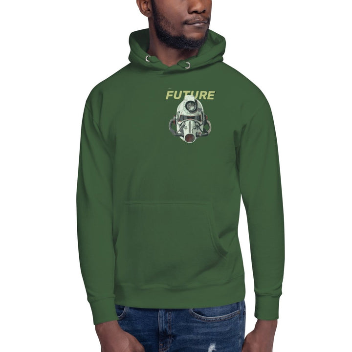 Future Surveiliance Man Graphic Hoodie - Forest Green - S - ArtyKoala