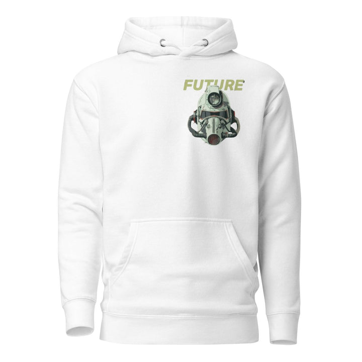 Future Surveiliance Man Graphic Hoodie - White - S - ArtyKoala